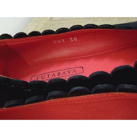 FUTABAYA LEATHER SLIP ON WOMENS US 7.5 EU 38 UNIQUE MADE IN ITALY RARE - Picture 5 of 6